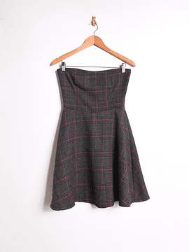 Vestido grafito strapless otoño