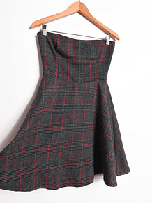 Vestido grafito strapless otoño