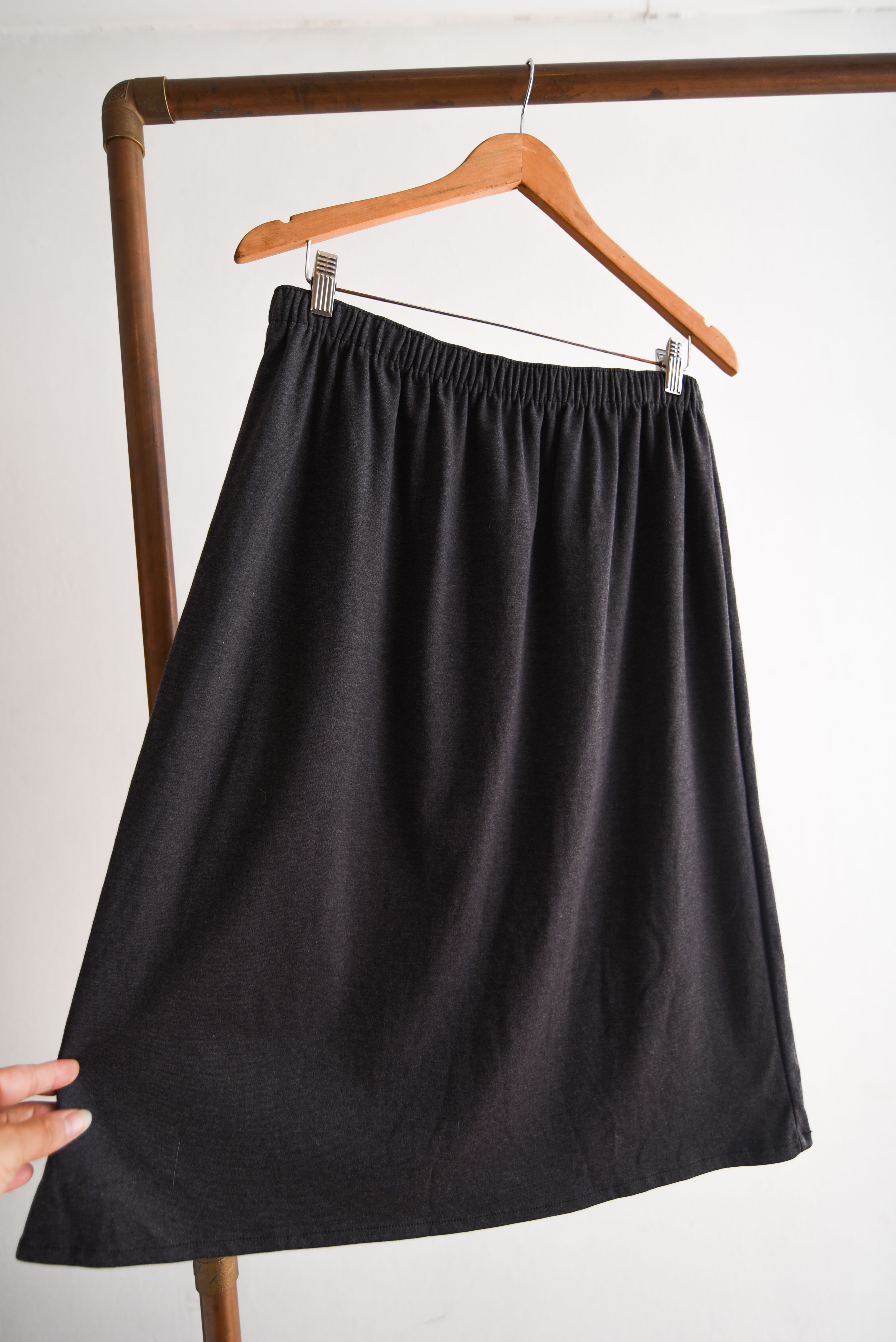 Falda grafito midi vintage