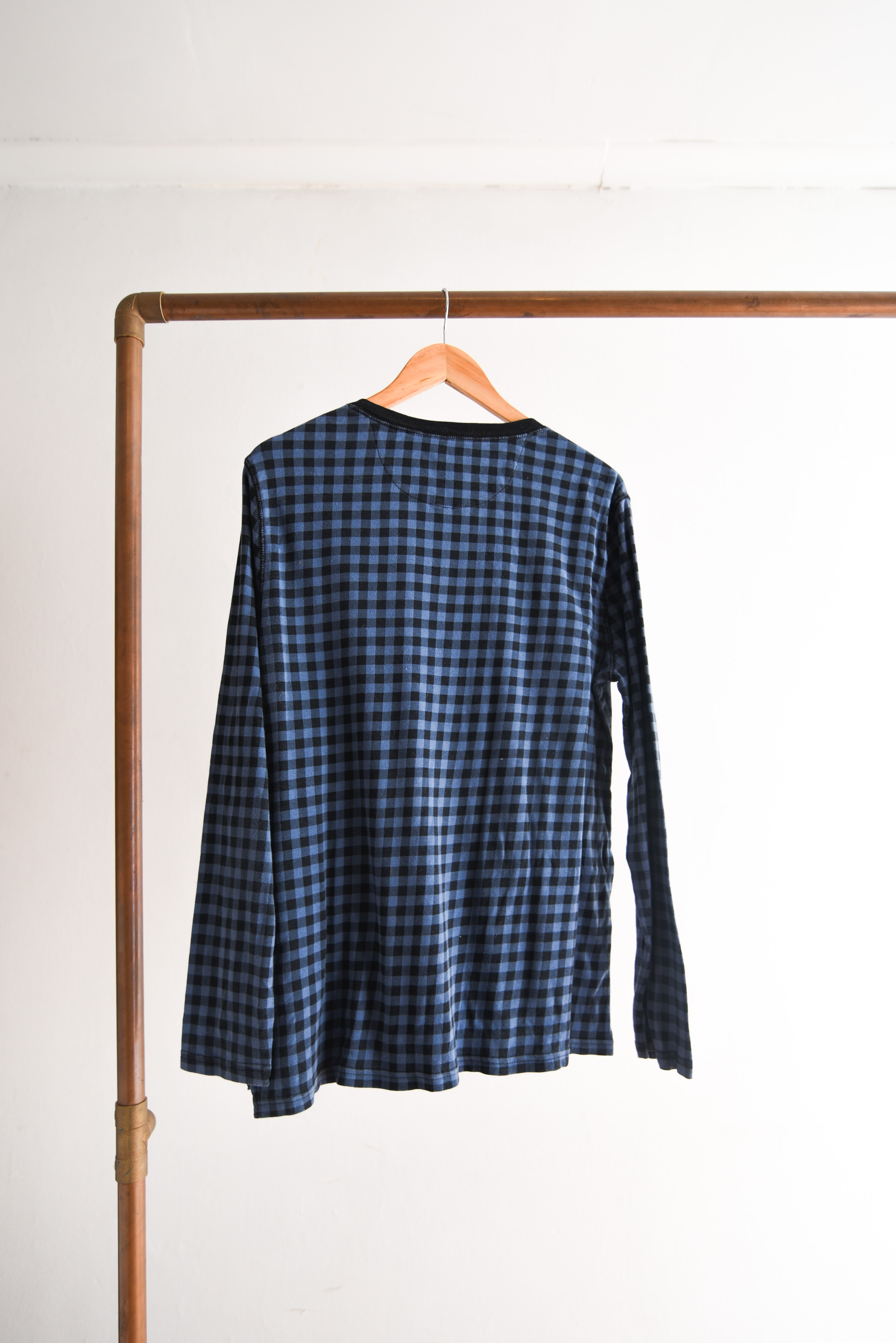Polera azul gingham