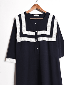 Vestido azul marinero blonda