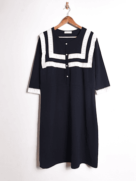 Vestido azul marinero blonda