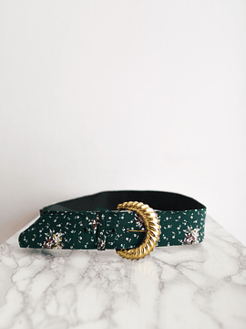 Cinturón floral verde vintage