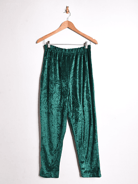 Pantalón plush verde botella vintage