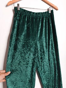 Pantalón plush verde botella vintage