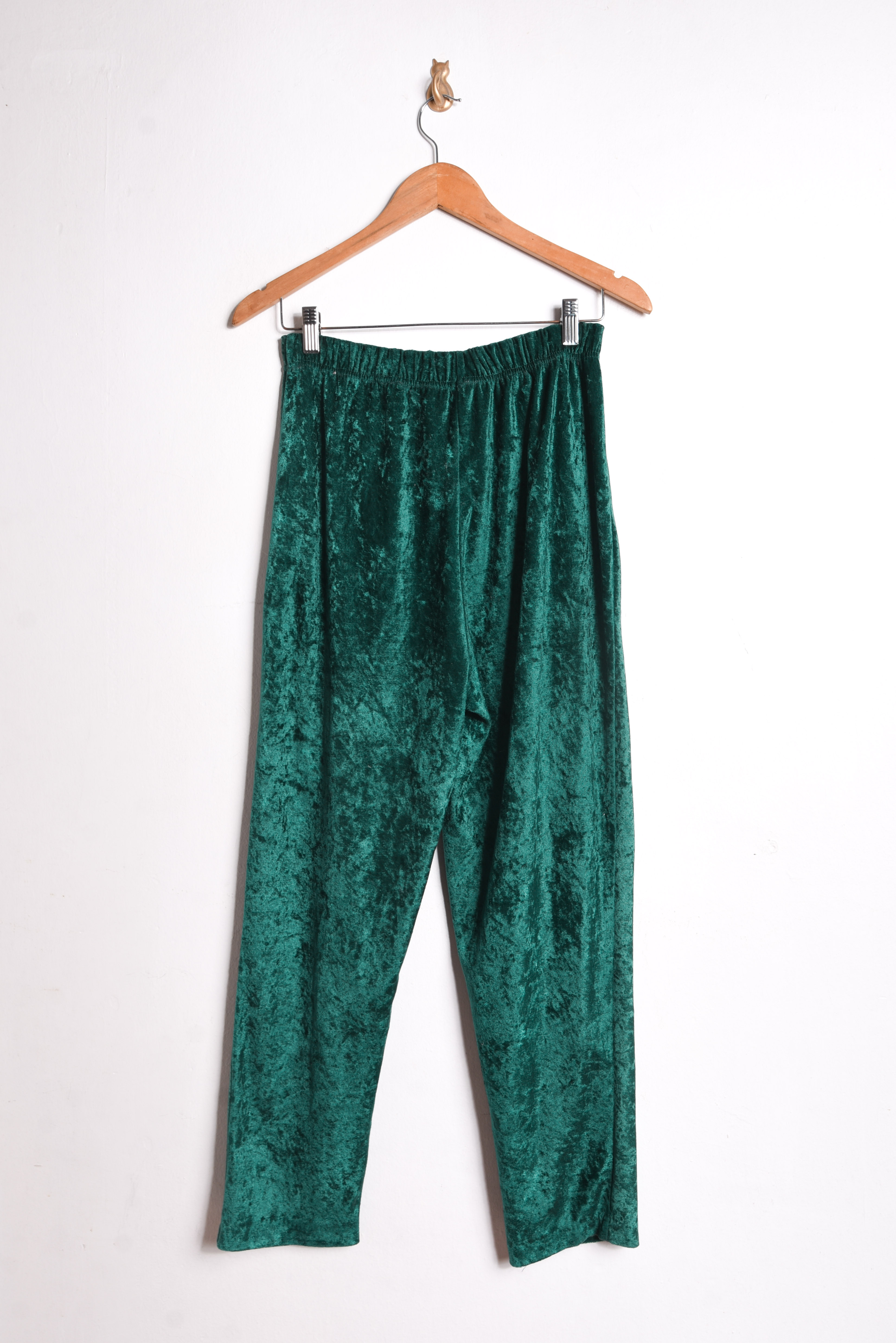 Pantalón plush verde botella vintage
