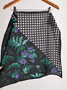 Pañuelo gingham floral vintage