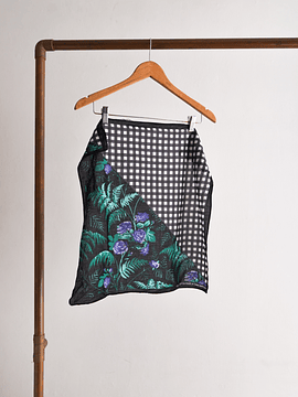 Pañuelo gingham floral vintage