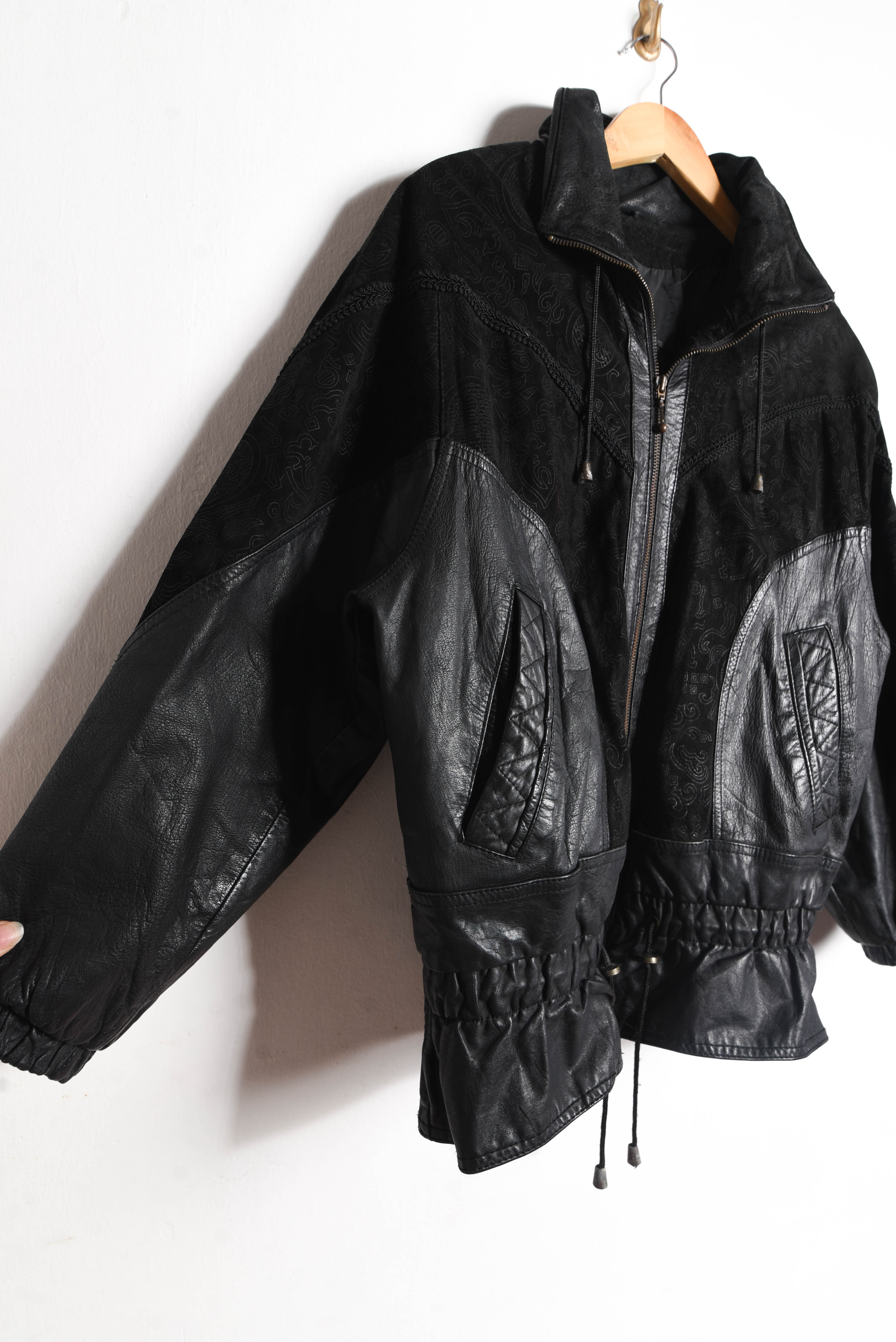 Chaqueta cuero y gamuza vintage