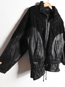 Chaqueta cuero y gamuza vintage