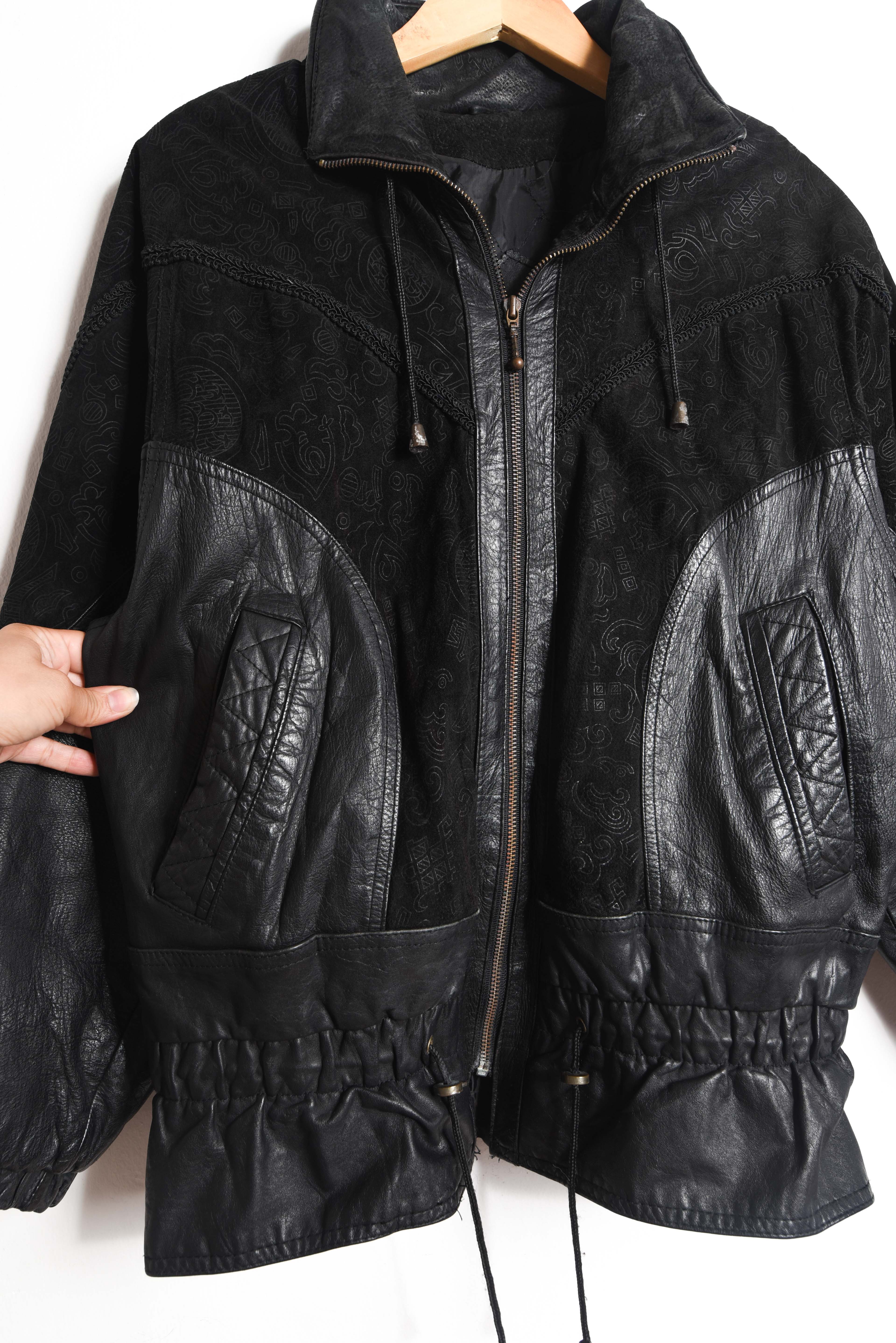 Chaqueta cuero y gamuza vintage