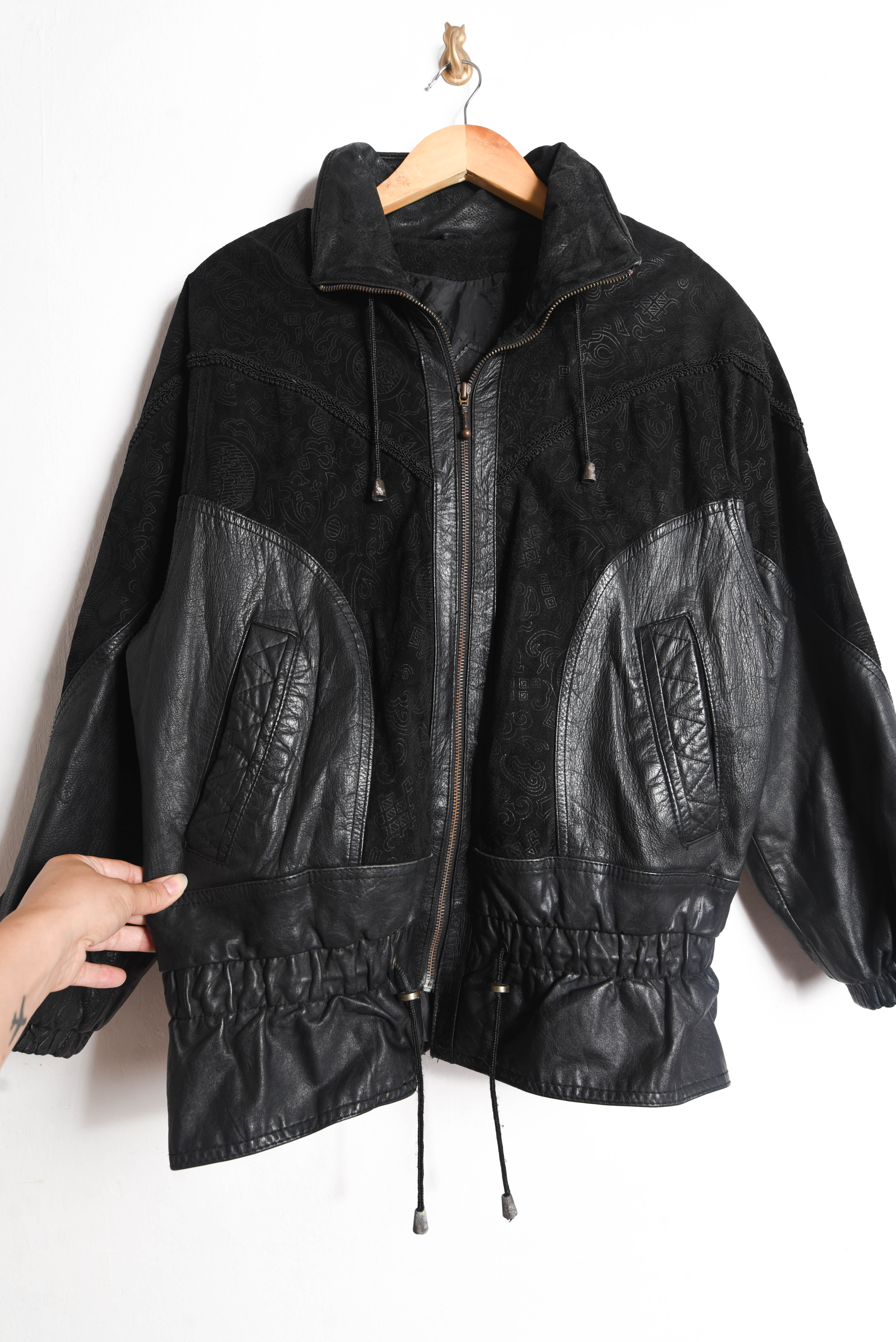 Chaqueta cuero y gamuza vintage