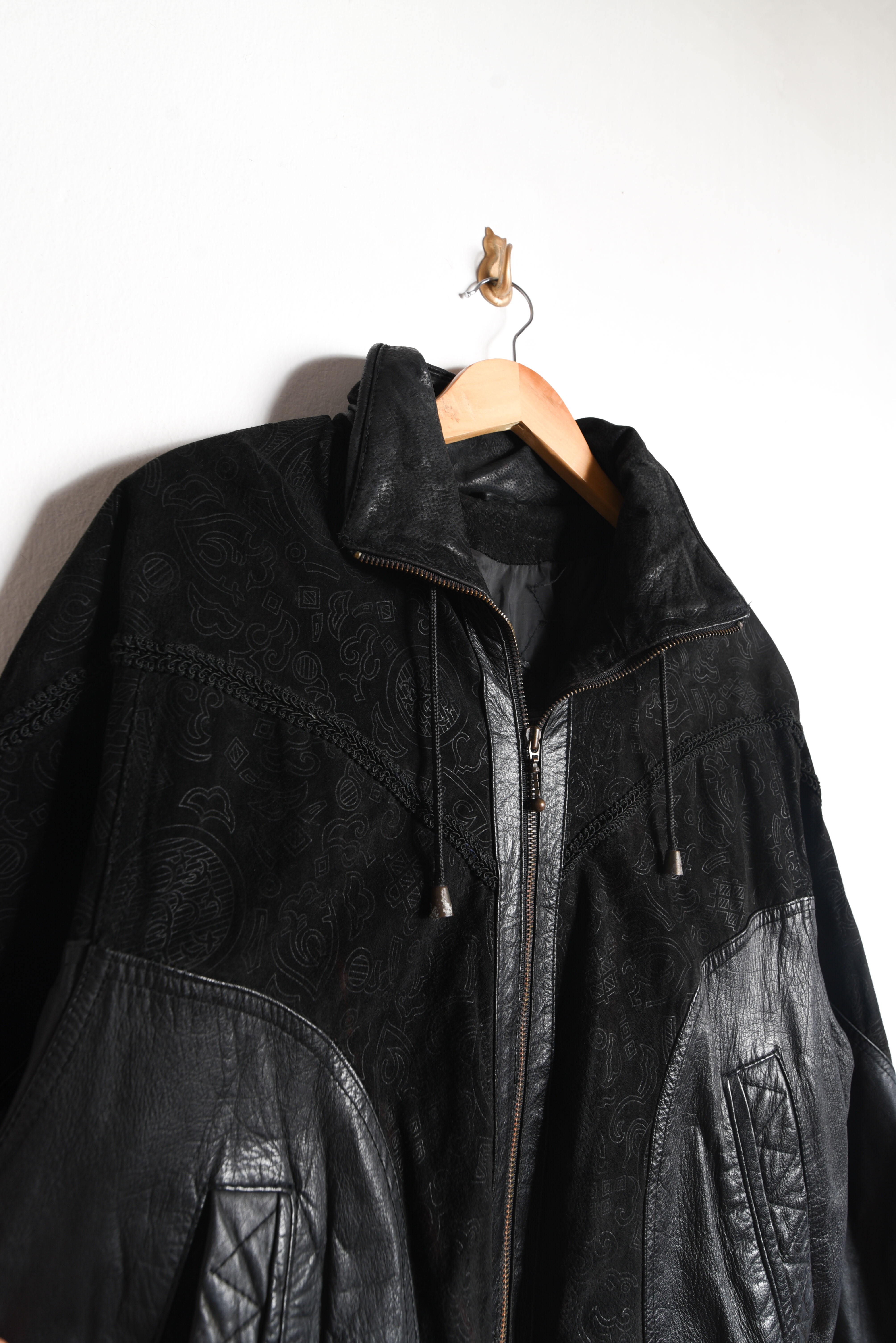 Chaqueta cuero y gamuza vintage