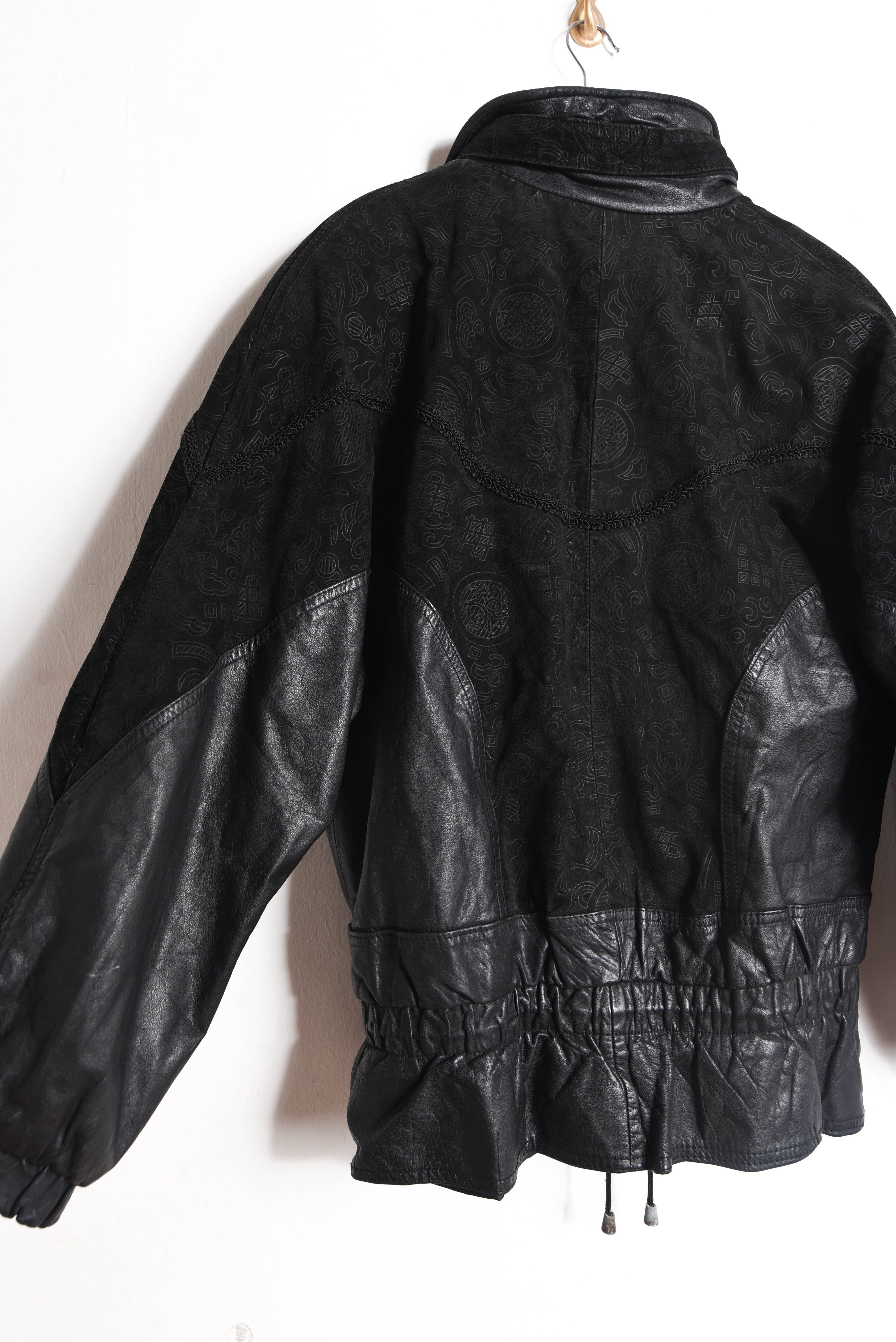 Chaqueta cuero y gamuza vintage