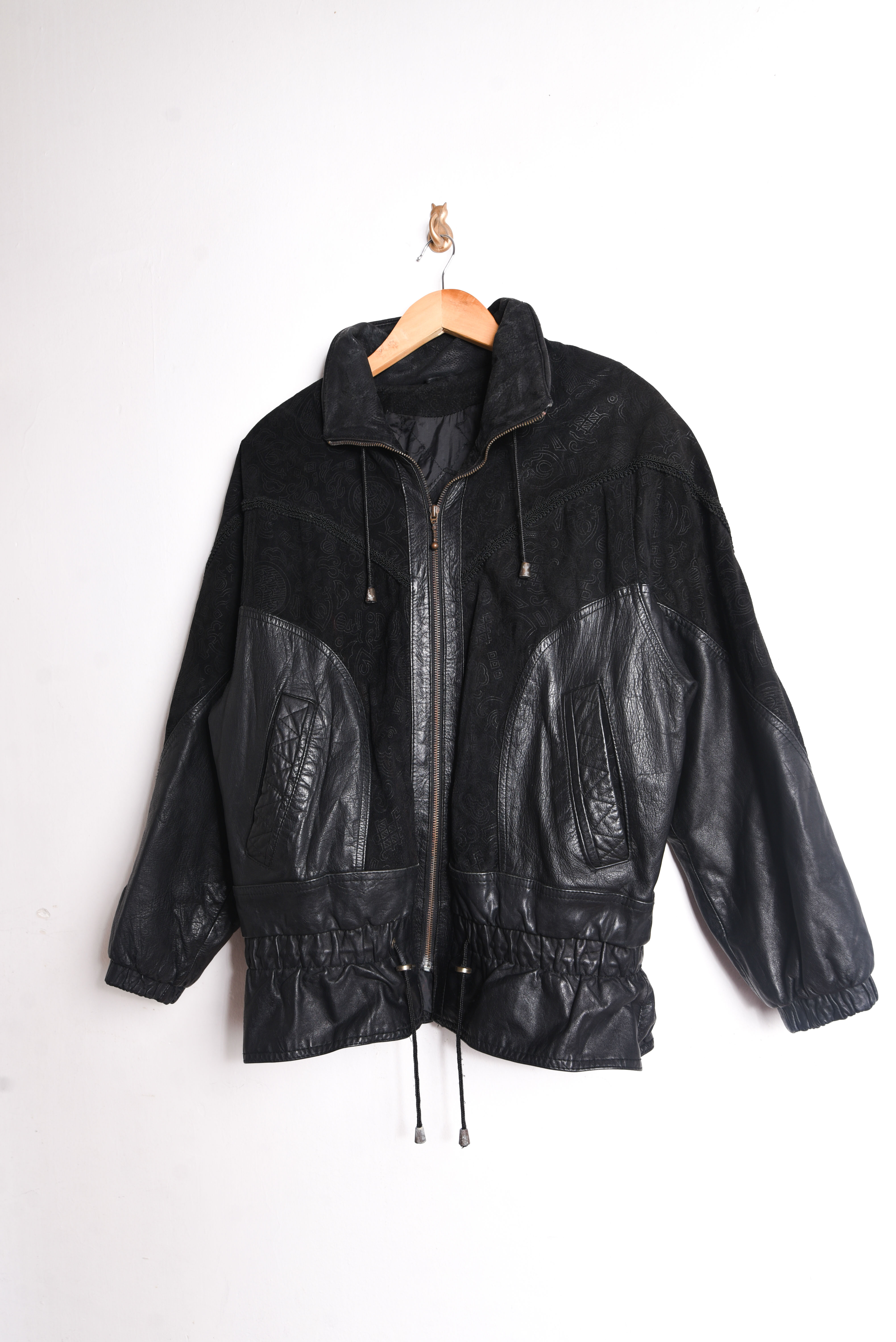 Chaqueta cuero y gamuza vintage