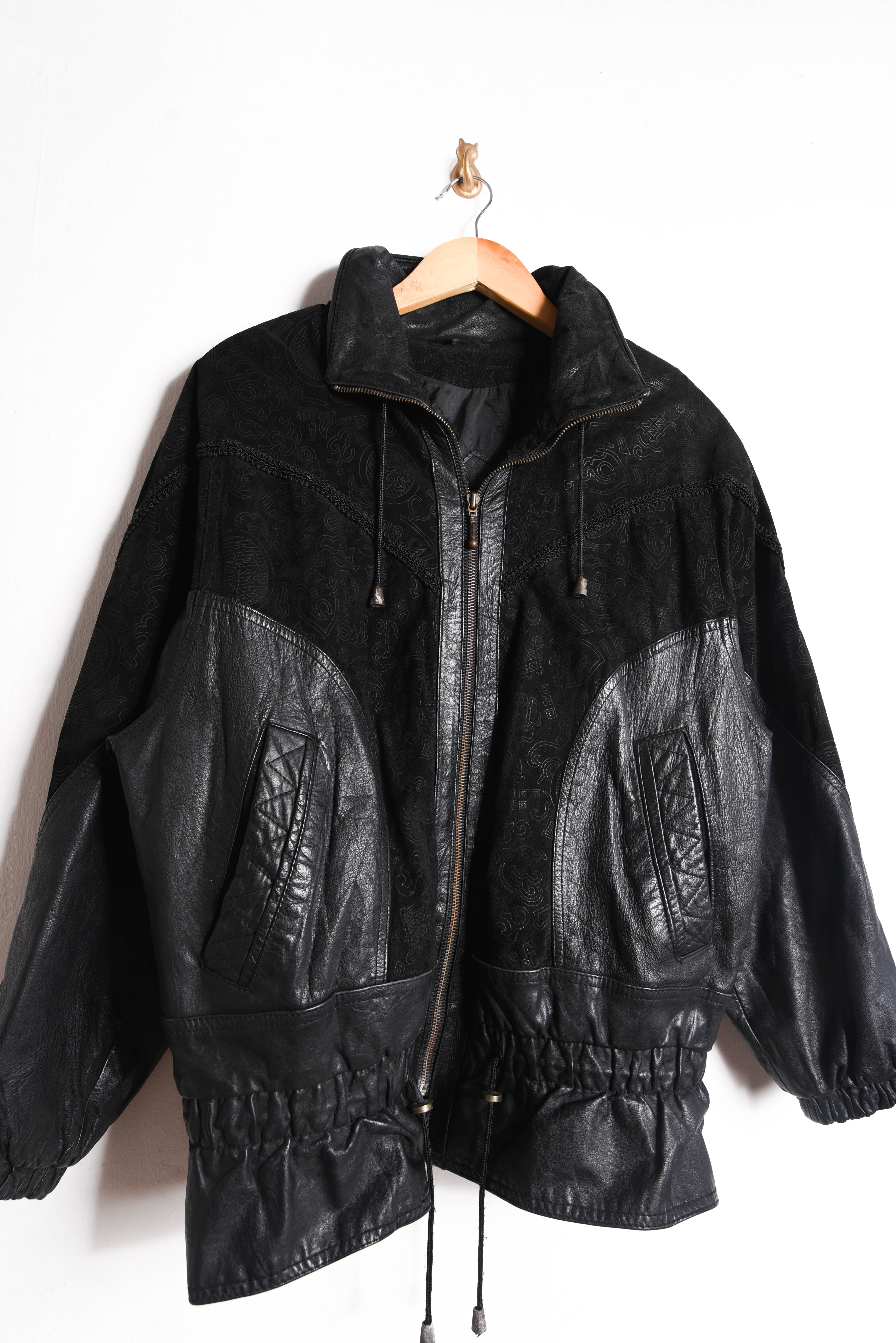 Chaqueta cuero y gamuza vintage