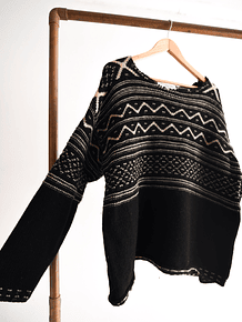 Chaleco negro vintage lana