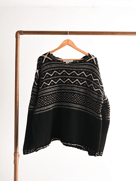 Chaleco negro vintage lana