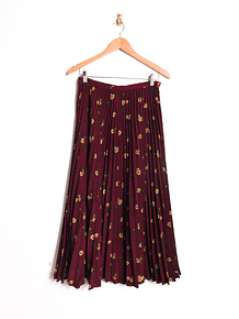 Maxi falda plisada burdeo vntg