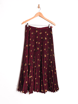 Maxi falda plisada burdeo vntg