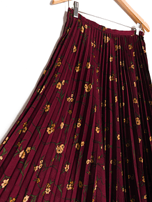 Maxi falda plisada burdeo vntg