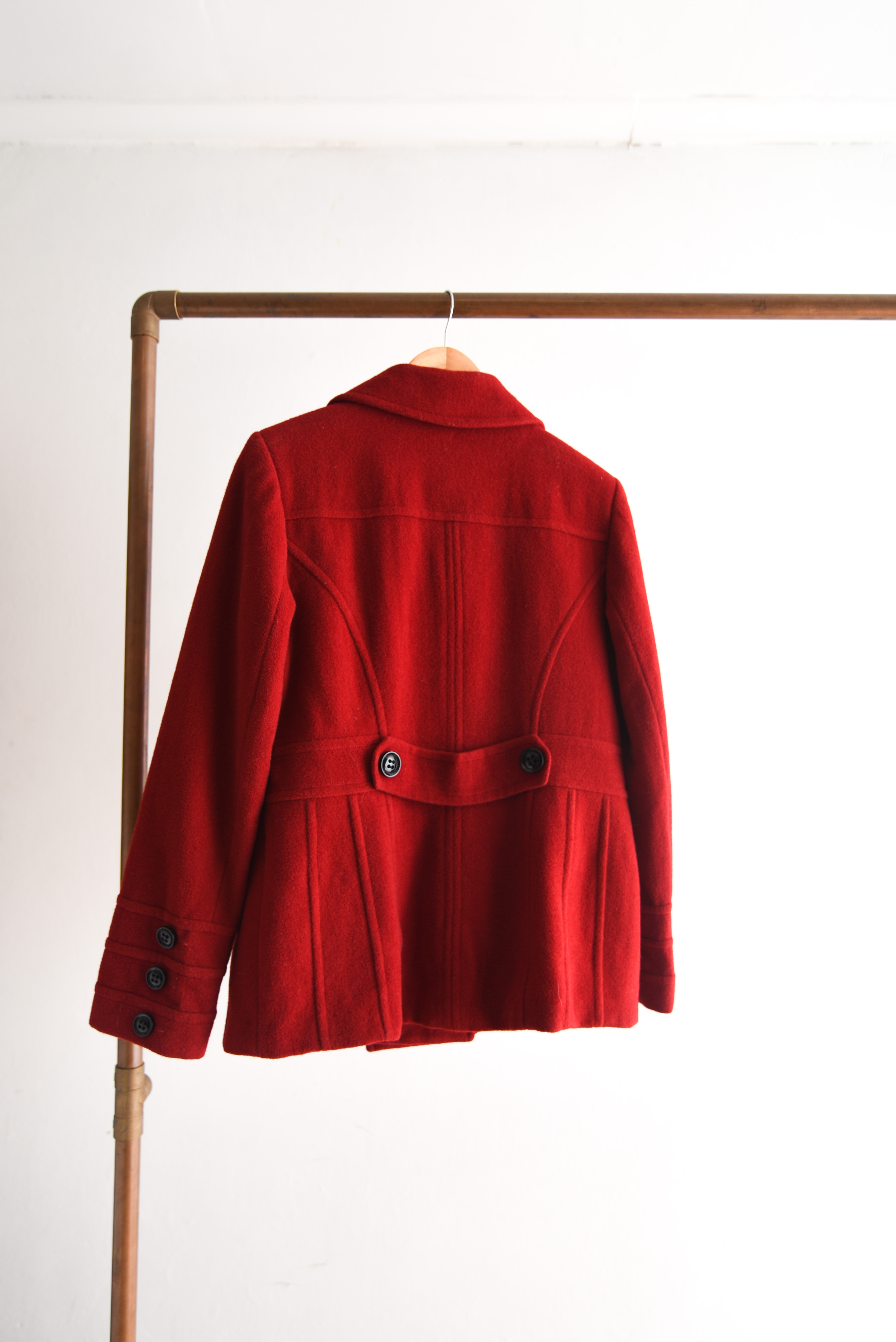 Abrigo rojo lana y cachemira