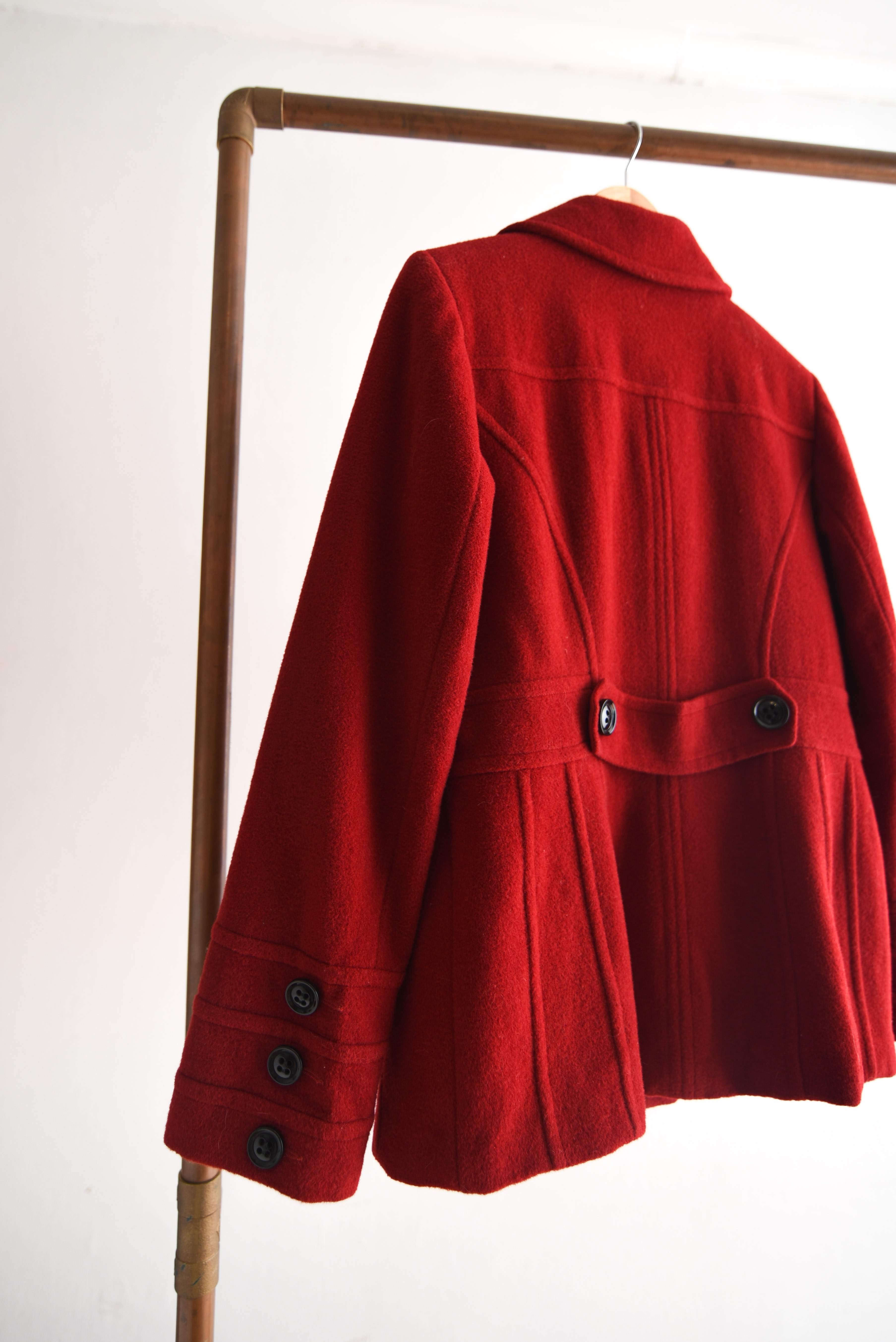 Abrigo rojo lana y cachemira