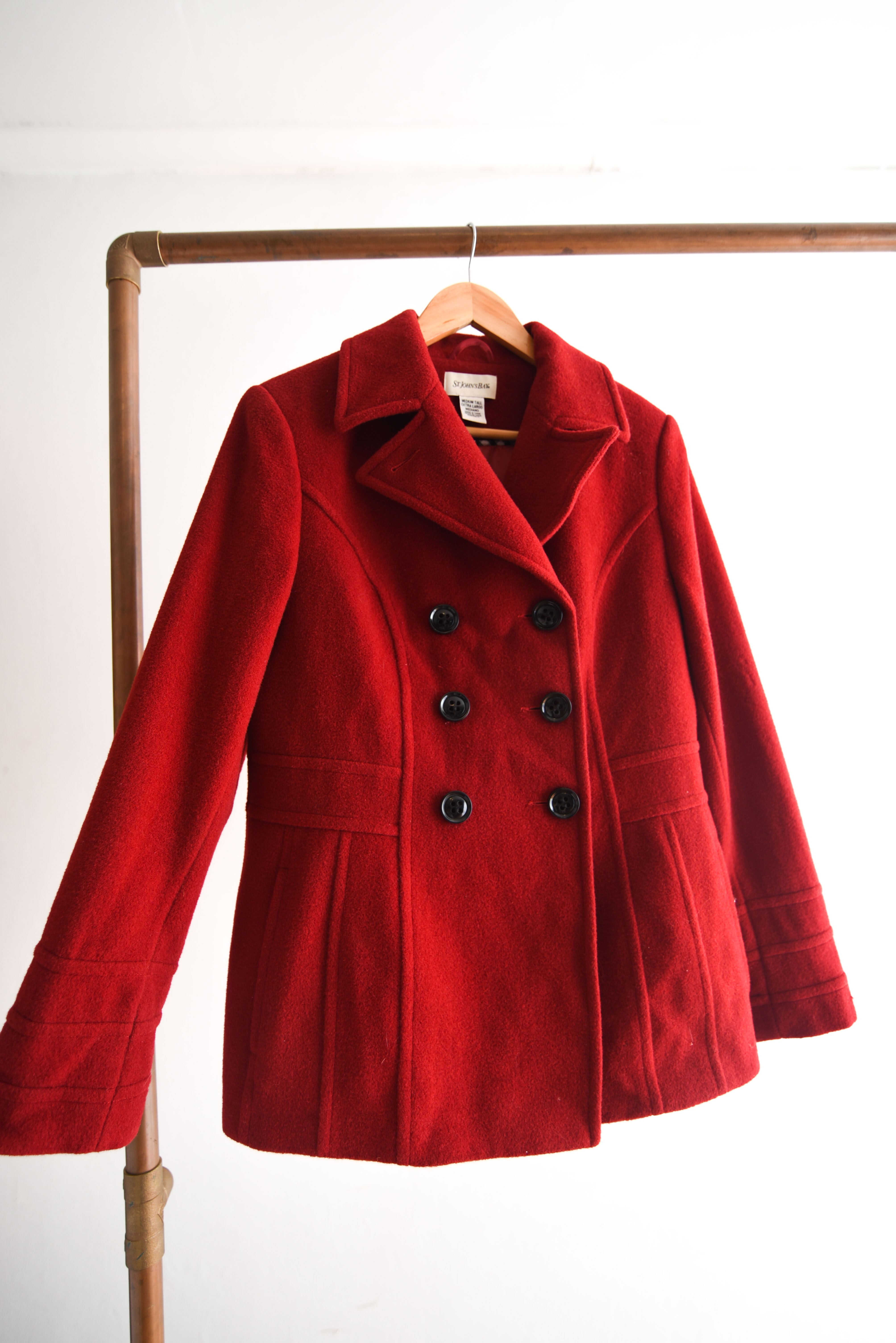 Abrigo rojo lana y cachemira