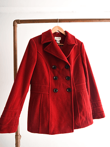 Abrigo rojo lana y cachemira