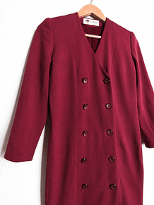 Vestido burdeo botones vintage