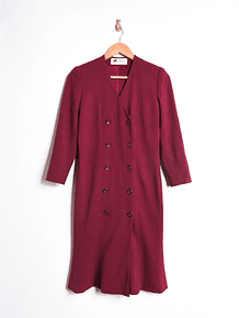 Vestido burdeo botones vintage