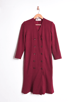 Vestido burdeo botones vintage