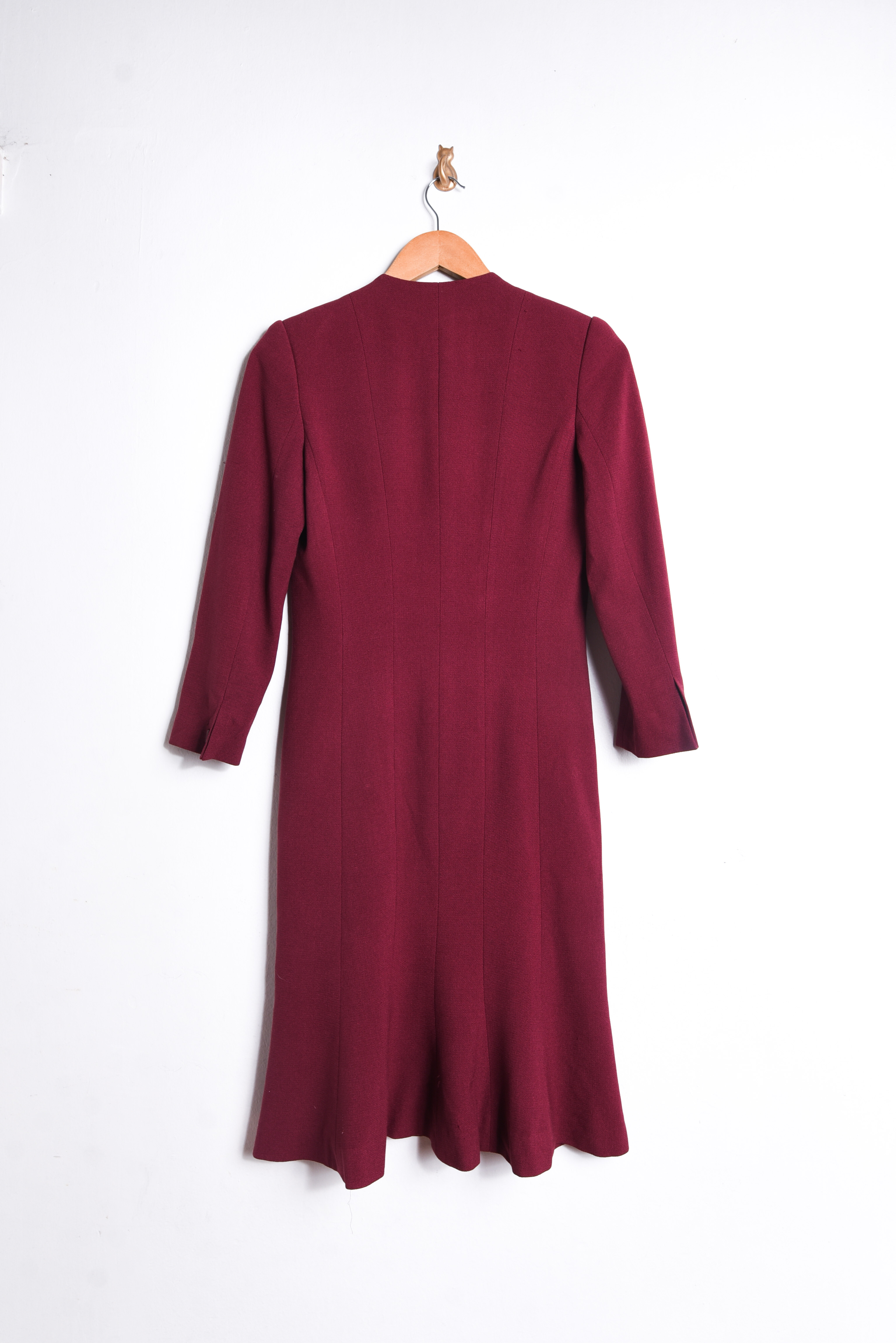 Vestido burdeo botones vintage