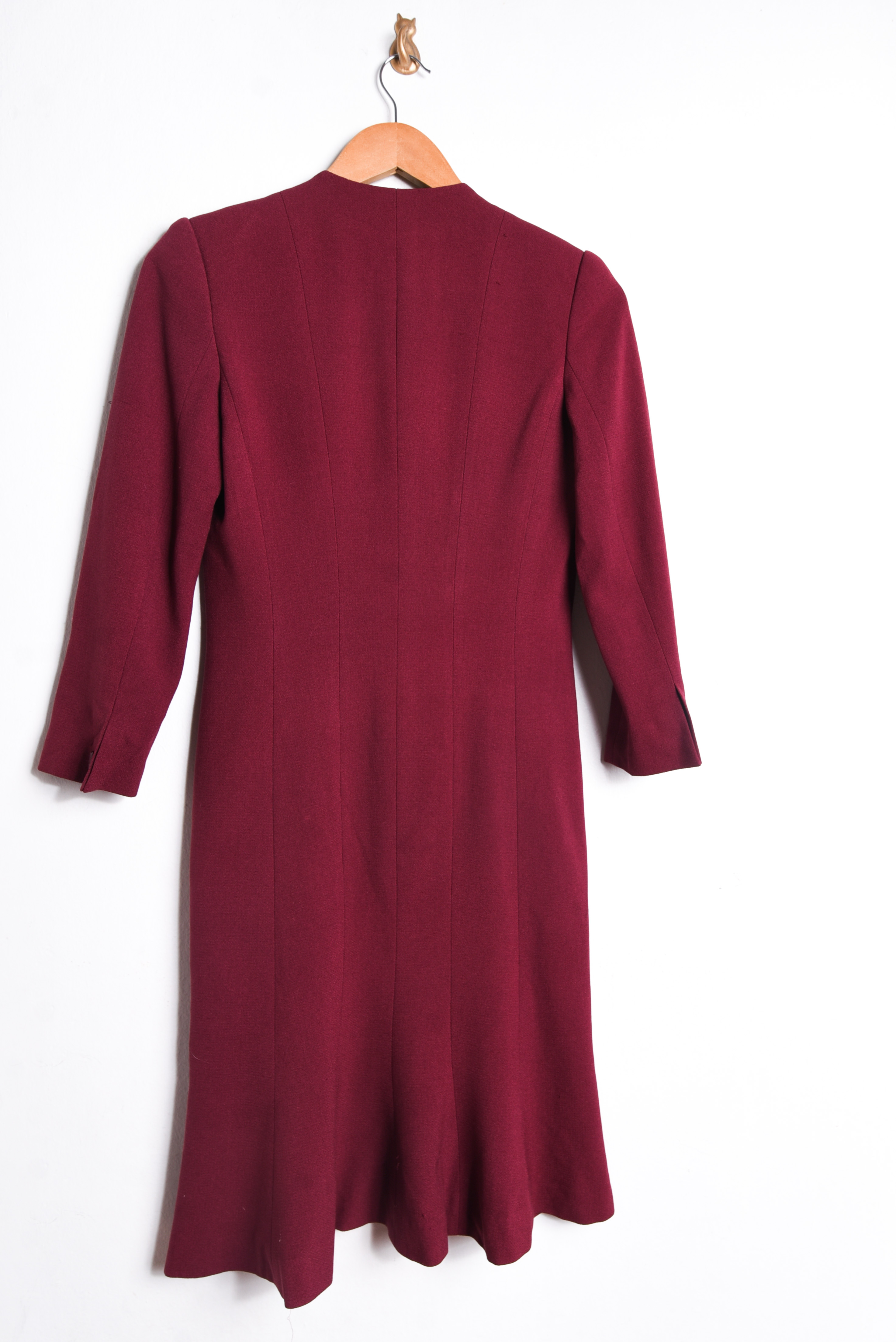 Vestido burdeo botones vintage