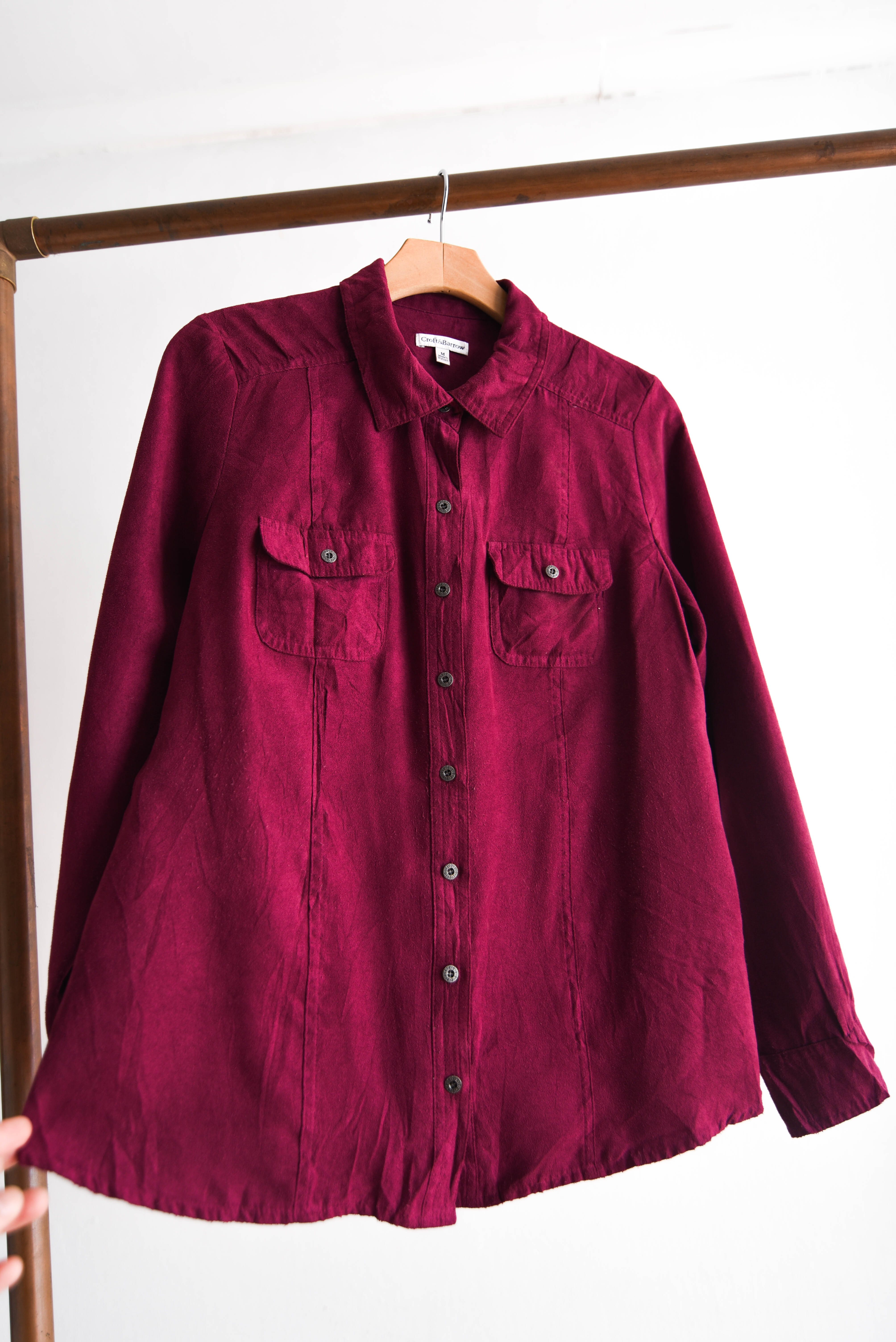 Camisa simil gamuza fucsia rose