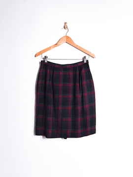 Falda vintage tartán burdeo