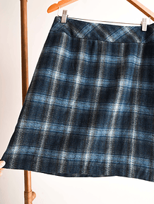 Falda azul piedra tartán