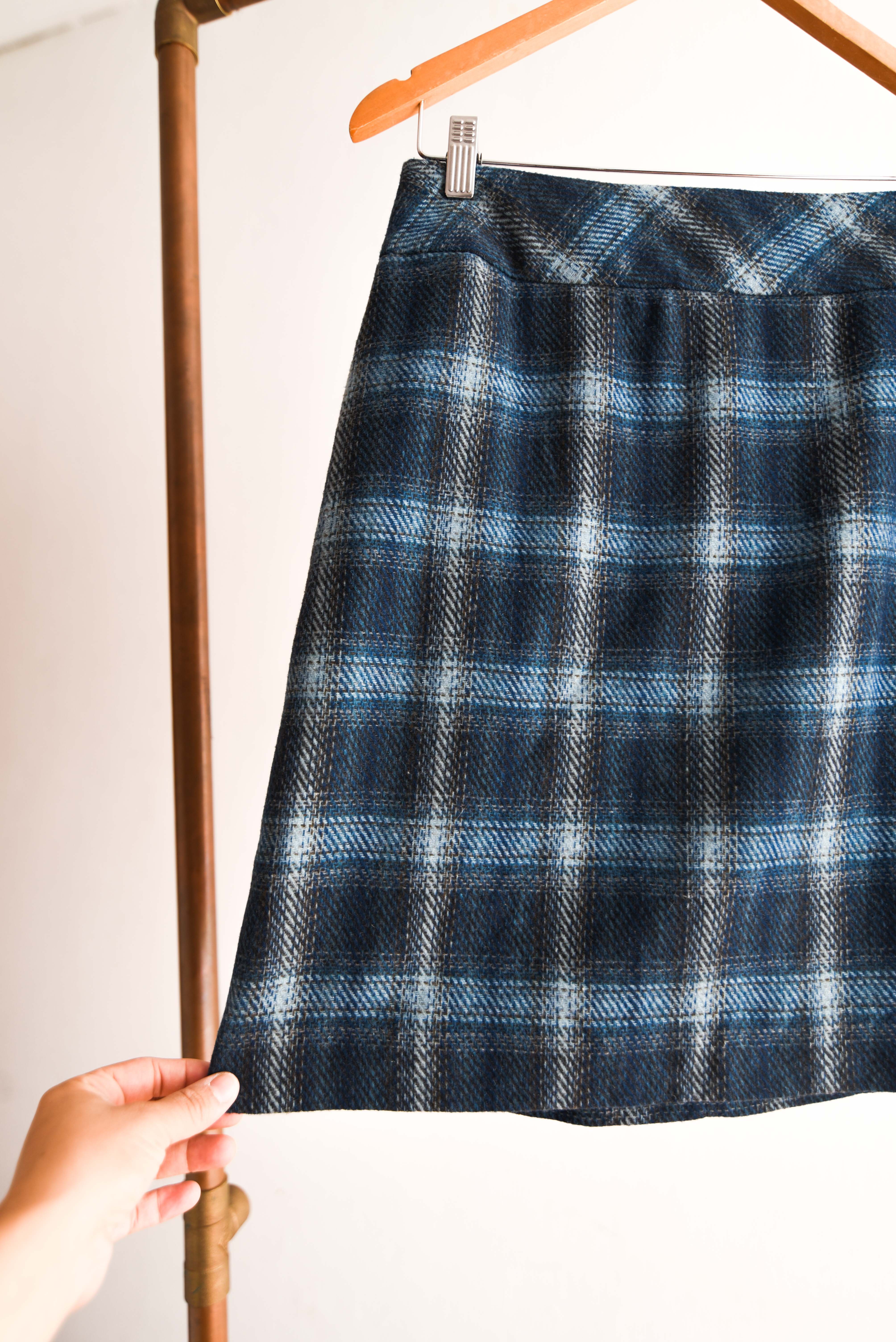 Falda azul piedra tartán