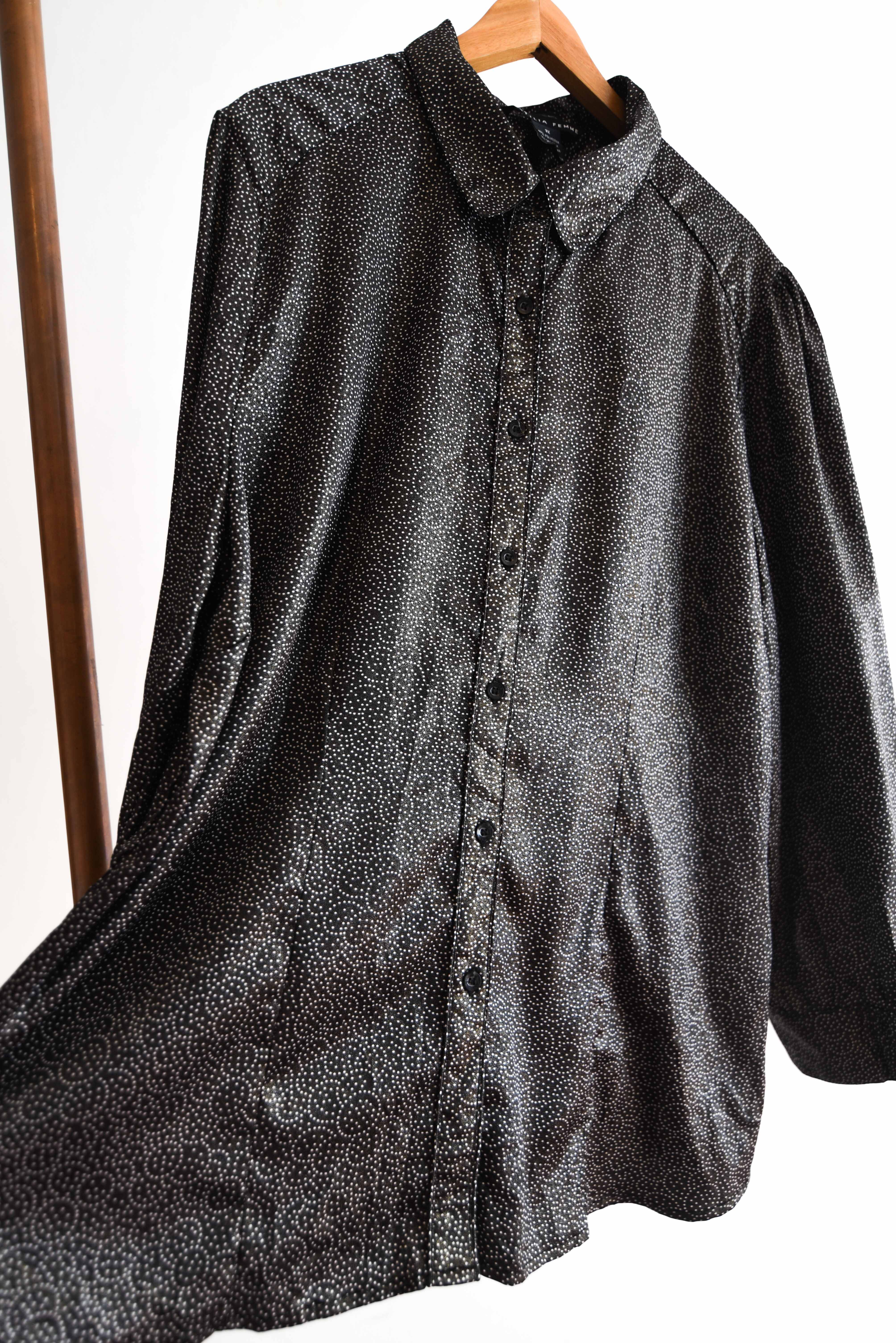 Blusa grafito plata dots