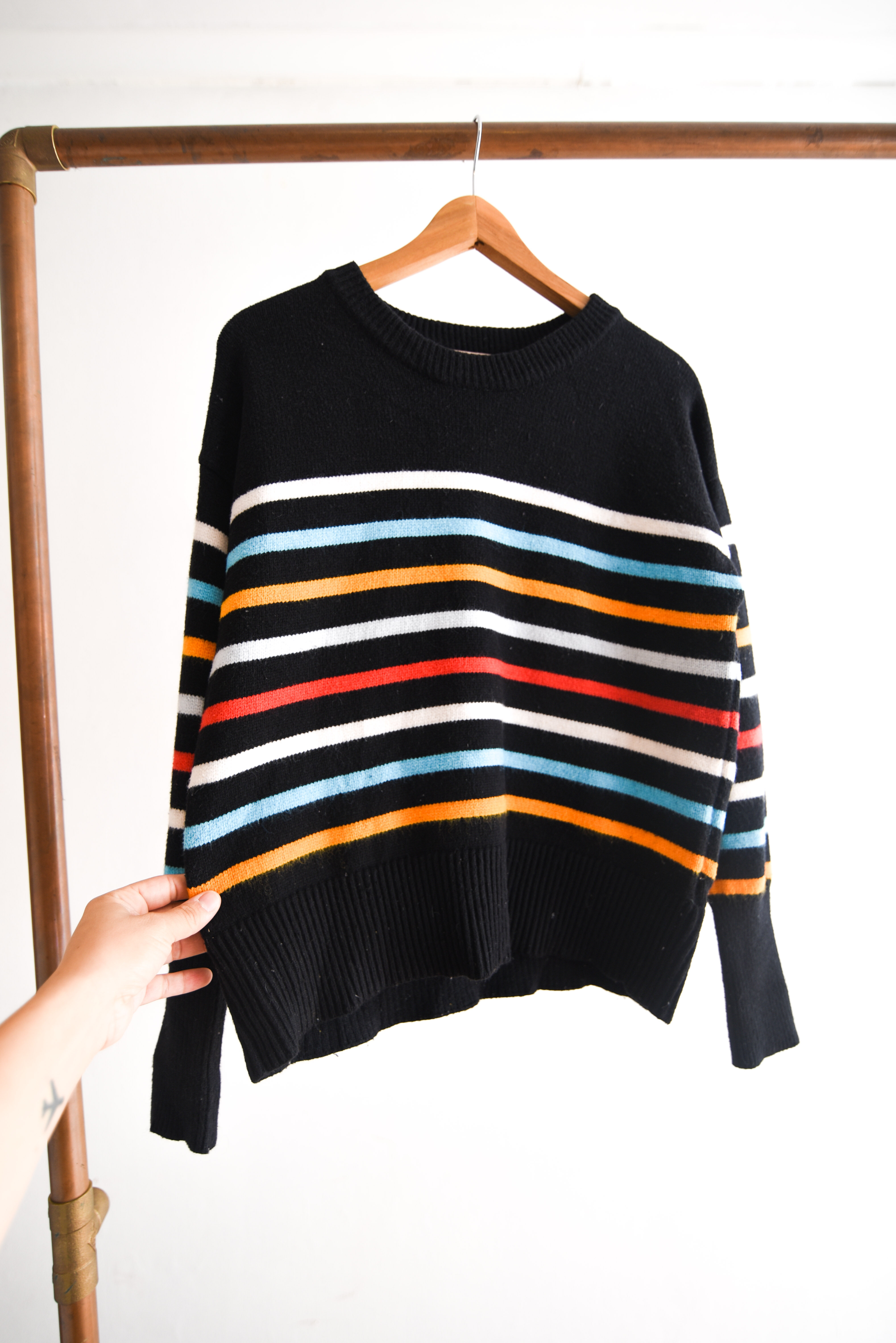 Chaleco rayado multicolor black