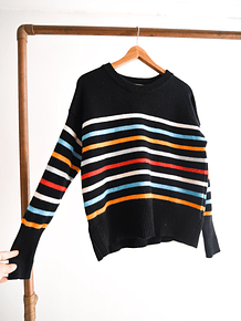 Chaleco rayado multicolor black