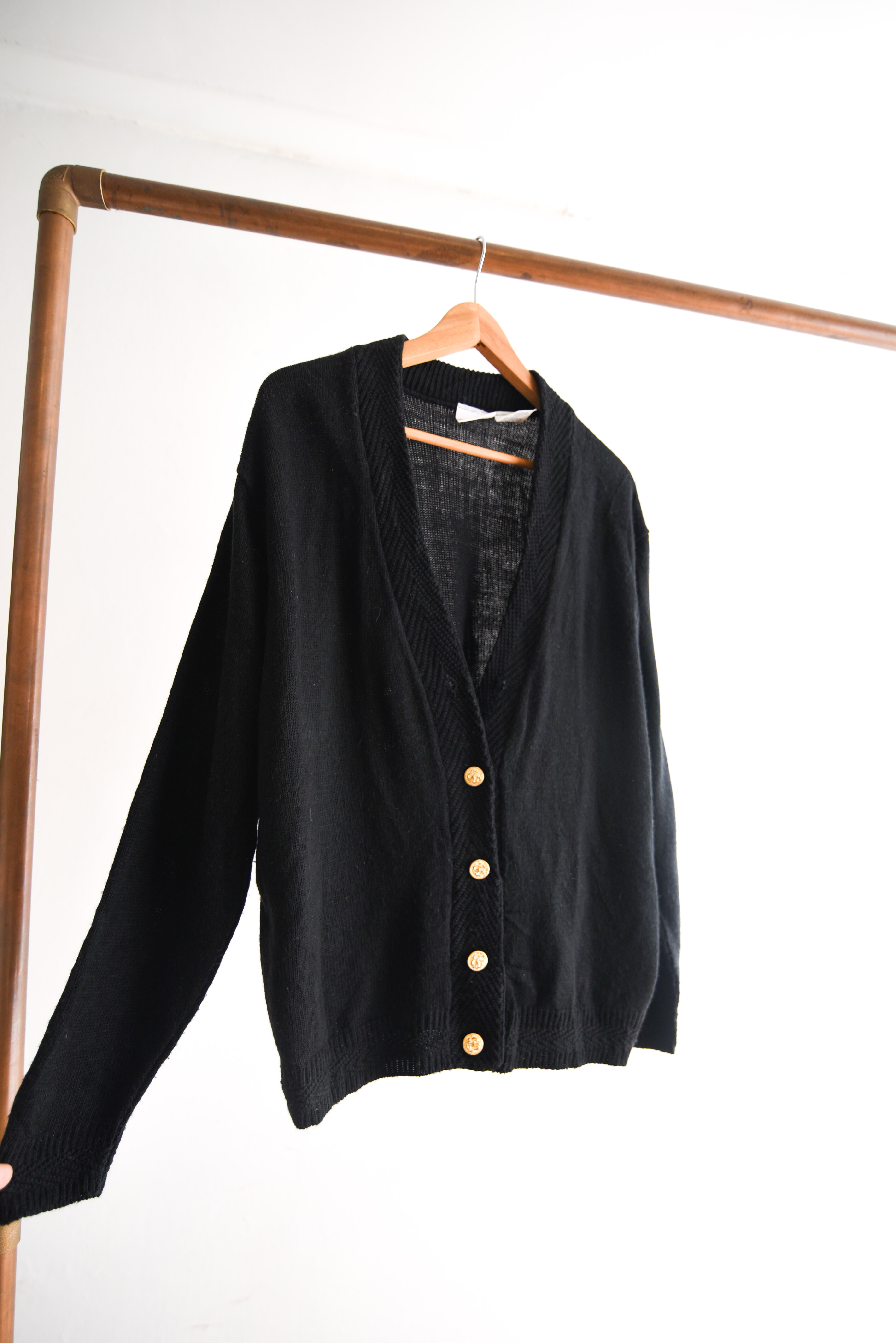 Cardigan negro vintage botones