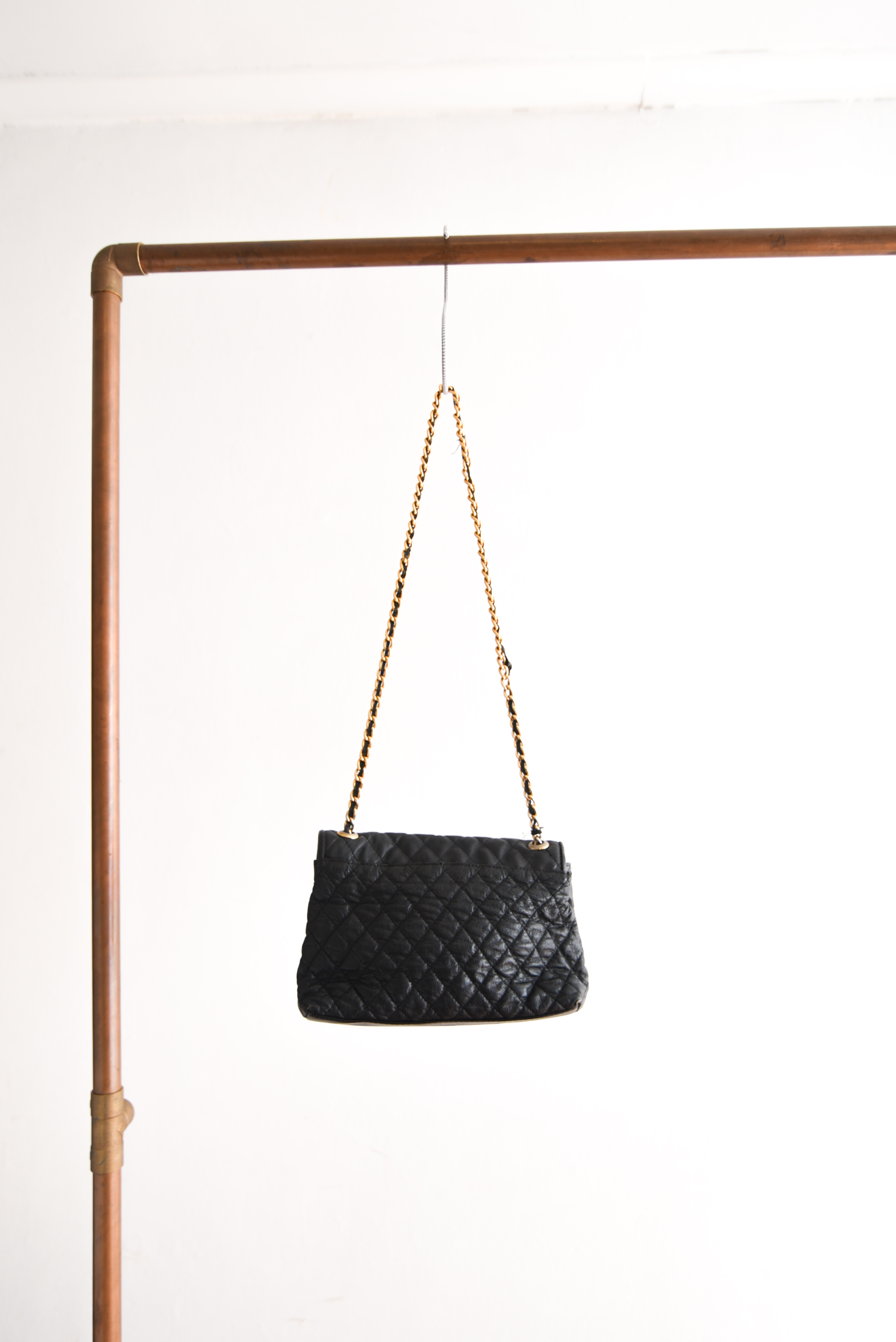 Cartera acolchada cuero vintage