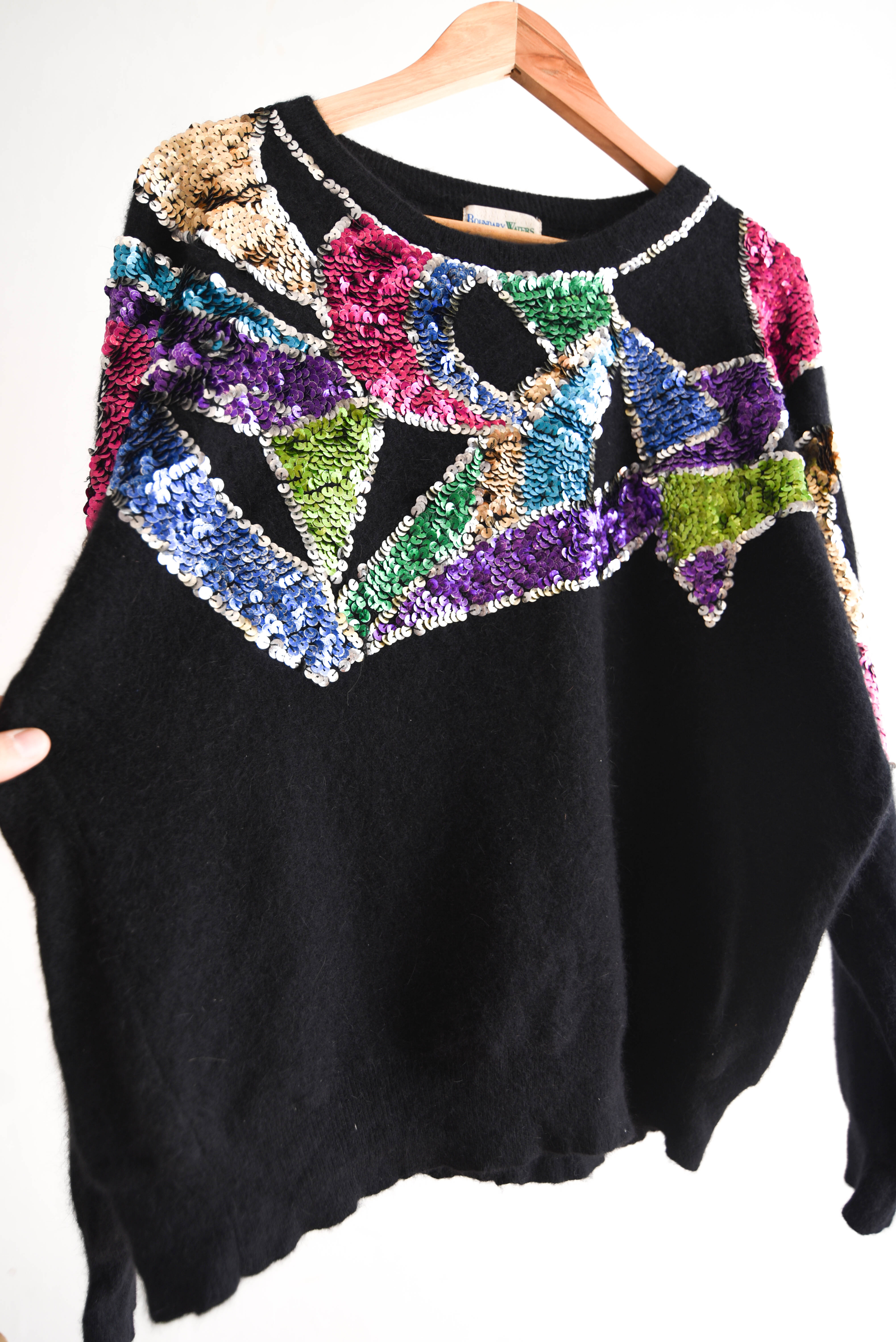 Chaleco vintage lana y angora shiny