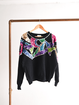 Chaleco vintage lana y angora shiny