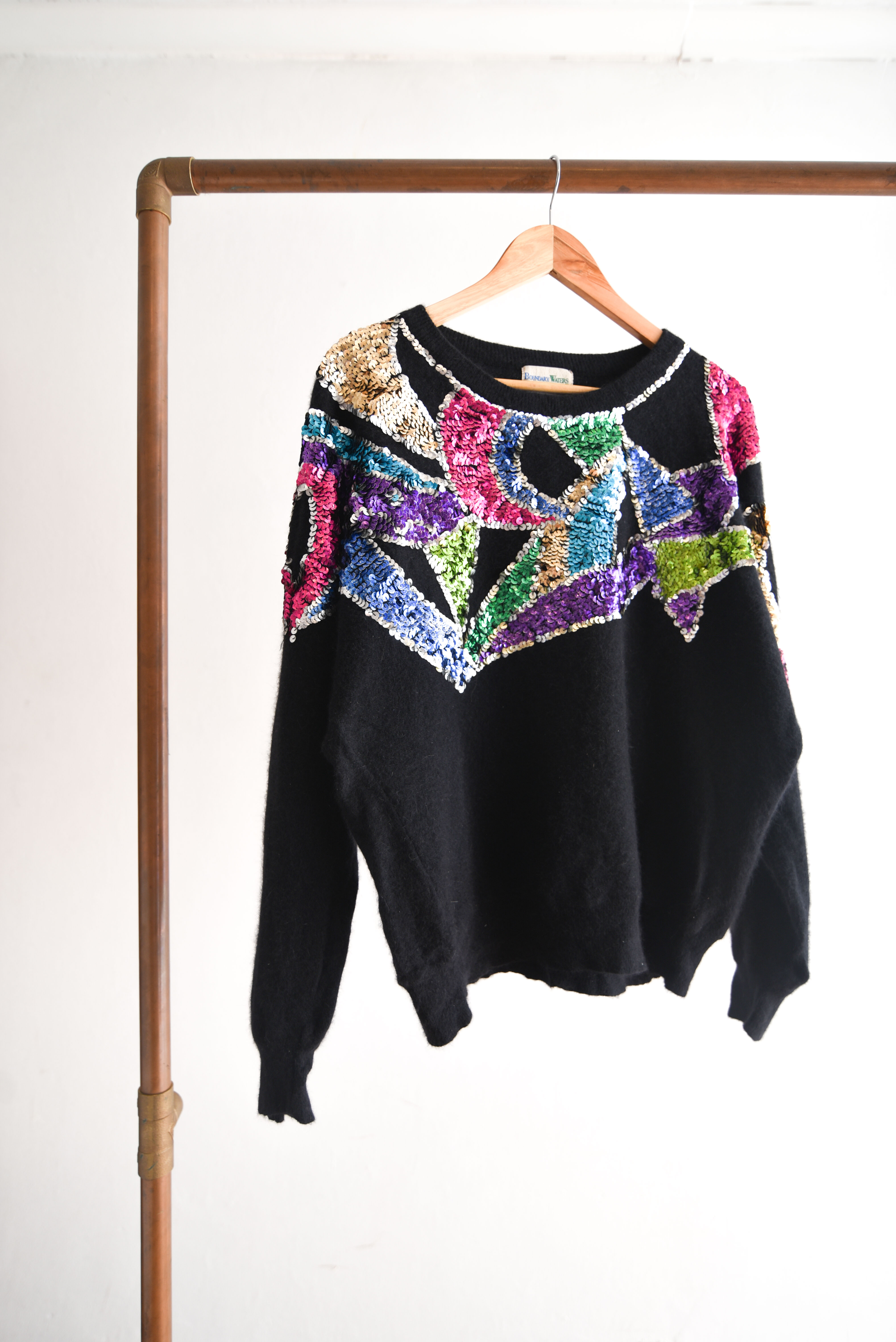 Chaleco vintage lana y angora shiny