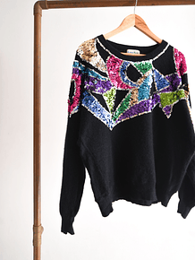 Chaleco vintage lana y angora shiny