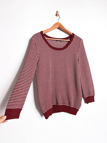 Top tejido geométrico granate