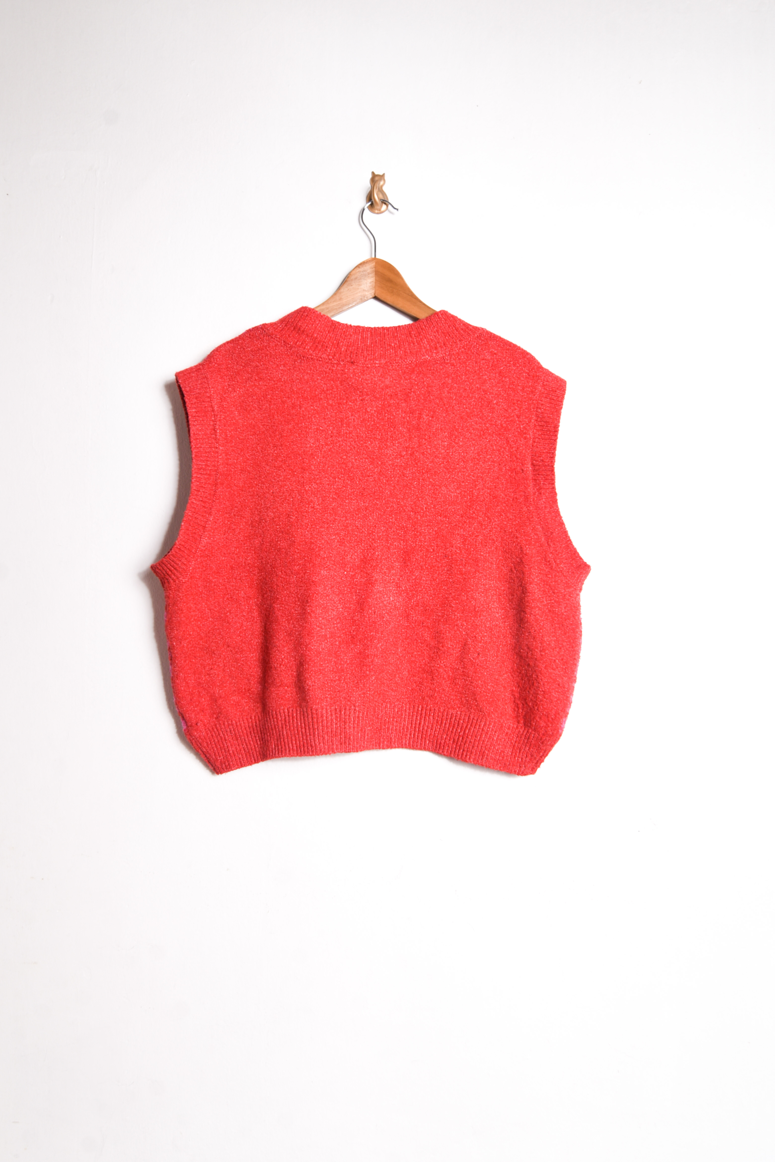 Sweater vest coral corazones