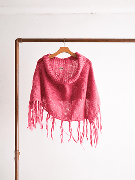 Poncho rosa flecos